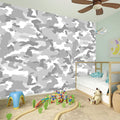 White Snow Camouflage Print Wall Sticker