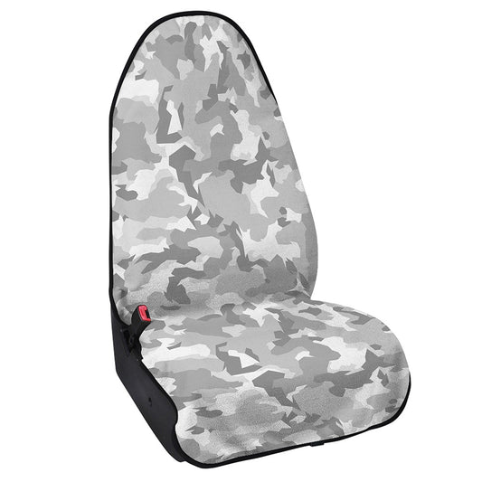 White Snow Camouflage Print Waterproof Car Seat Cover