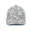White Snow Camouflage Print White Mesh Trucker Hat