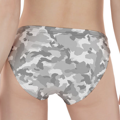White Snow Camouflage Print Women's Panties