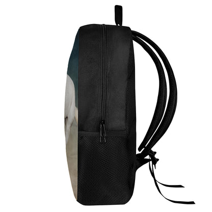 White Stallion Horse Print 17 Inch Backpack