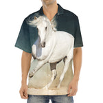 White Stallion Horse Print Aloha Shirt