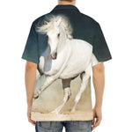White Stallion Horse Print Aloha Shirt