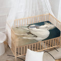 White Stallion Horse Print Baby Crib Sheet