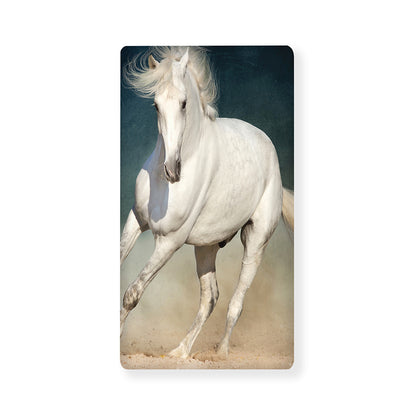 White Stallion Horse Print Baby Crib Sheet