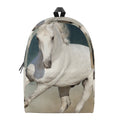 White Stallion Horse Print School Backpack