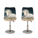 White Stallion Horse Print Bar Stool Covers