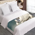 White Stallion Horse Print Bed Runner
