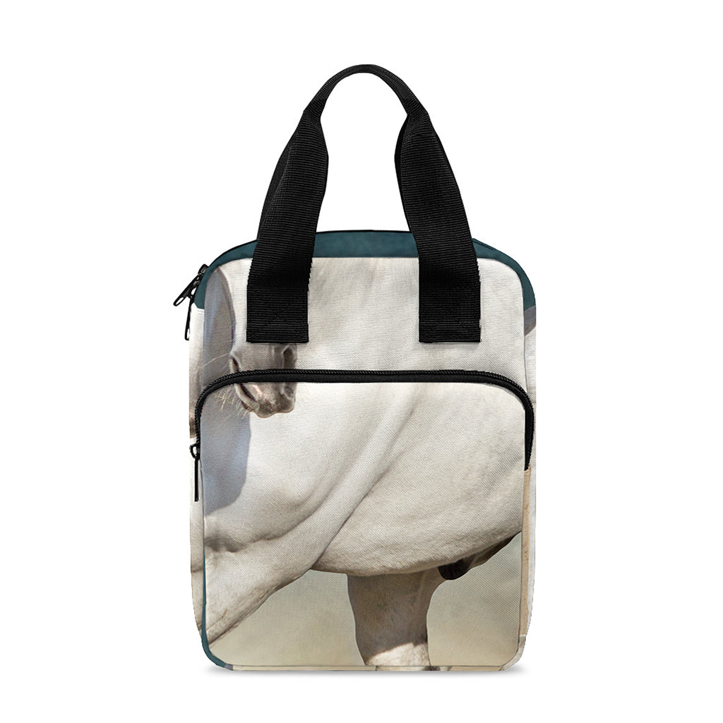 White Stallion Horse Print Bible Tote Bag