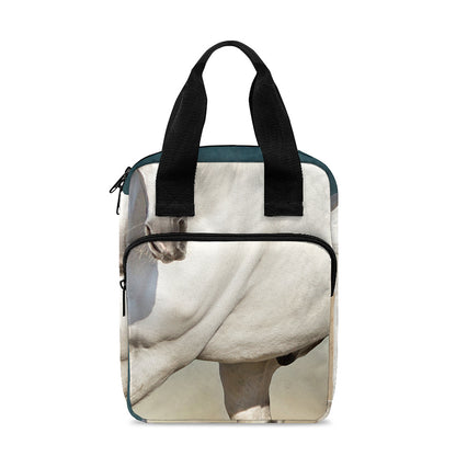 White Stallion Horse Print Bible Tote Bag