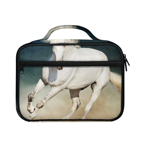 White Stallion Horse Print Briefcase Bible Bag