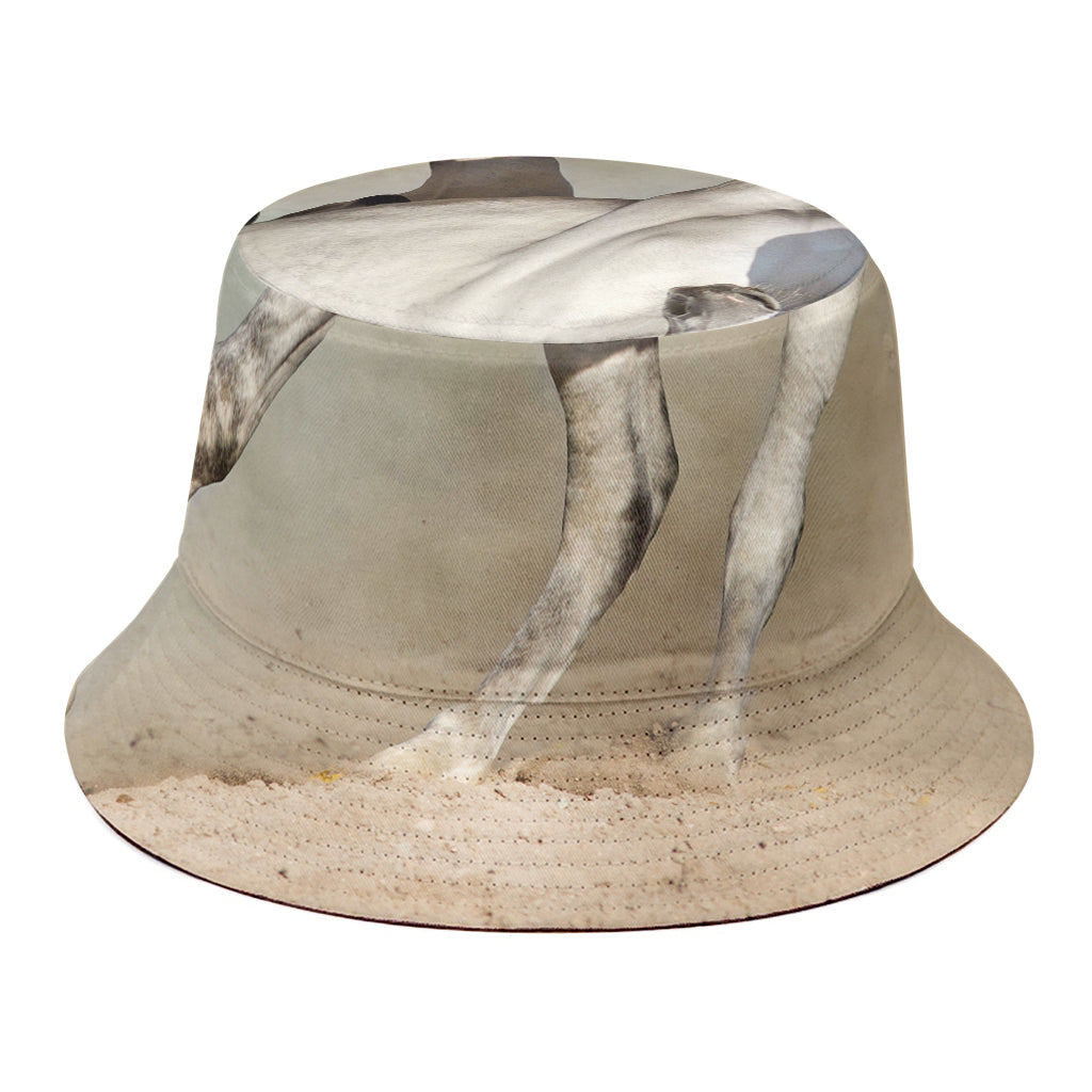 White Stallion Horse Print Bucket Hat