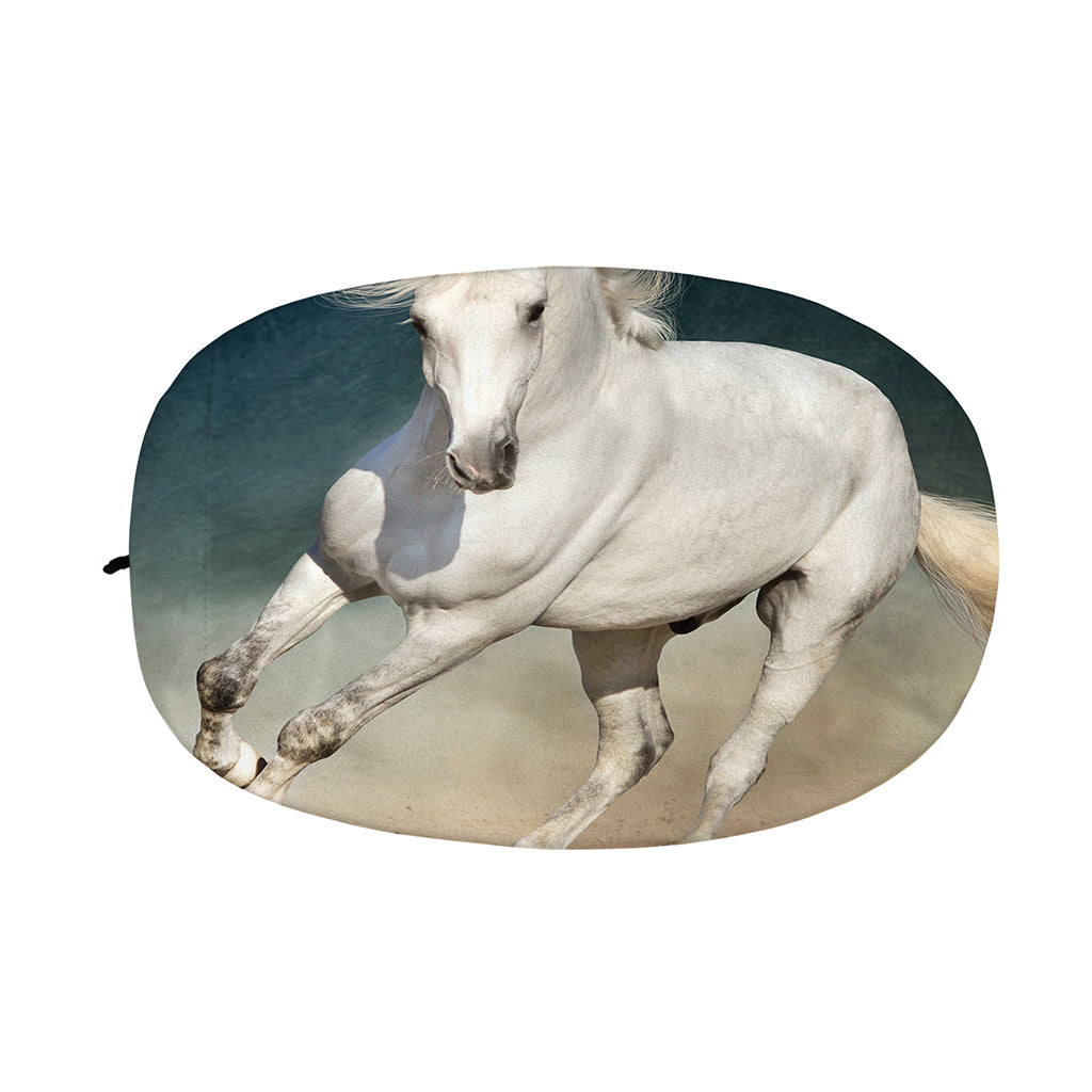 White Stallion Horse Print Car Side Mirror Covers