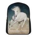 White Stallion Horse Print Casual Backpack