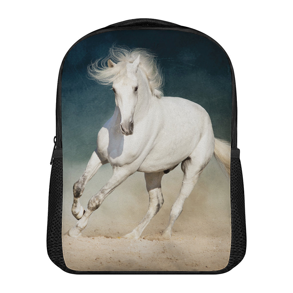 White Stallion Horse Print Casual Backpack
