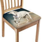 White Stallion Horse Print Chair Cushion Cover