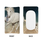 White Stallion Horse Print Changing Pad Cover