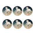 White Stallion Horse Print Coaster Set