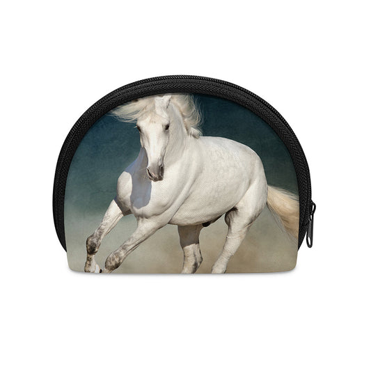 White Stallion Horse Print Coin Purse