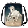 White Stallion Horse Print Crossbody Lunch Bag