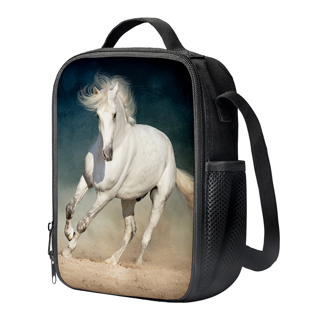 White Stallion Horse Print Crossbody Lunch Bag