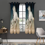 White Stallion Horse Print Curtain