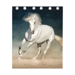 White Stallion Horse Print Curtain