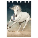 White Stallion Horse Print Curtain
