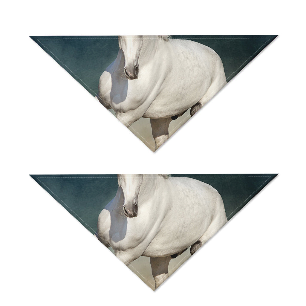 White Stallion Horse Print Dog Bandana
