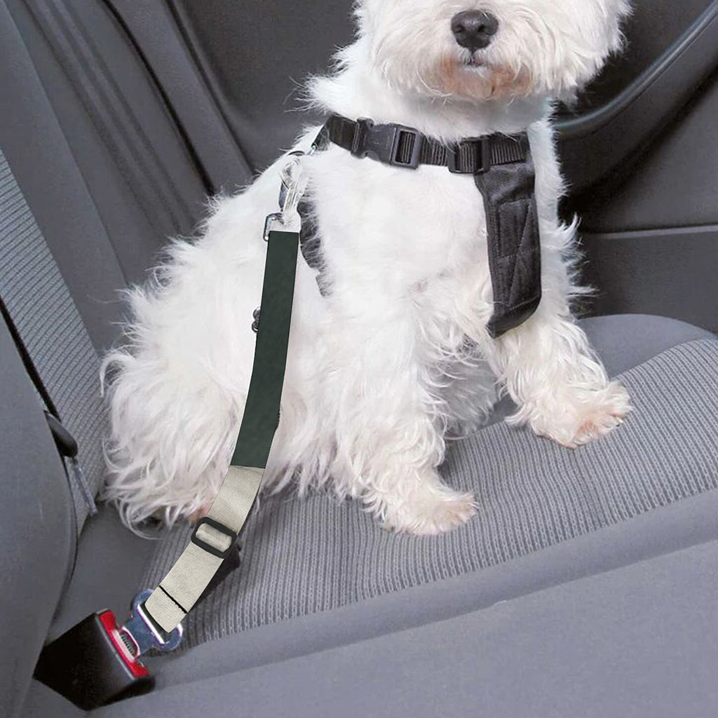 White Stallion Horse Print Dog Seat Belt