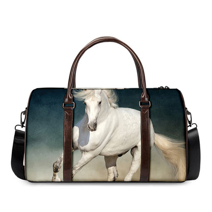 White Stallion Horse Print Duffle Bag