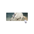 White Stallion Horse Print Extended Mouse Pad