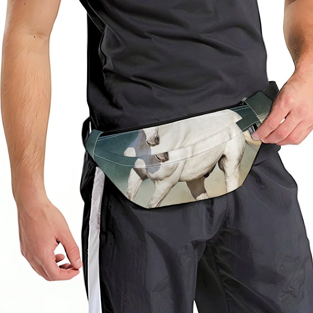 White Stallion Horse Print Fanny Pack