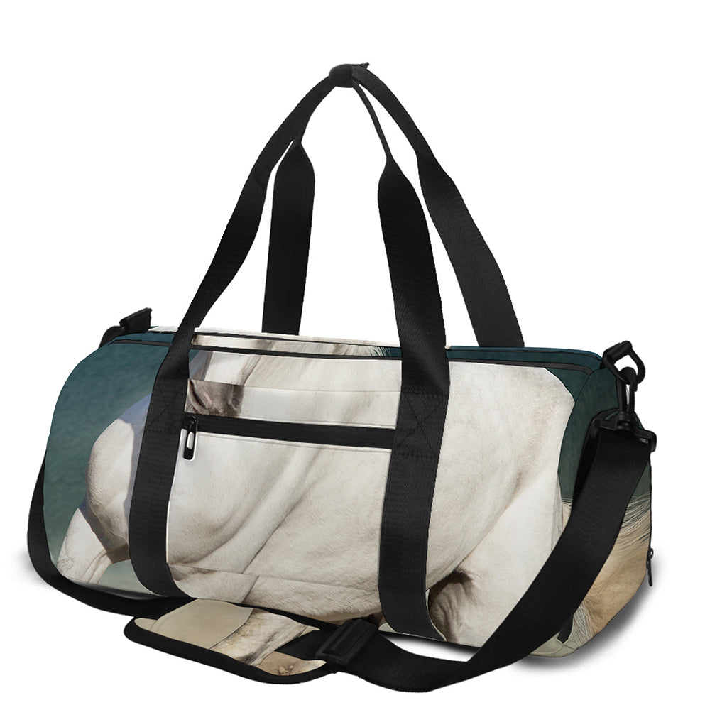White Stallion Horse Print Gym Bag