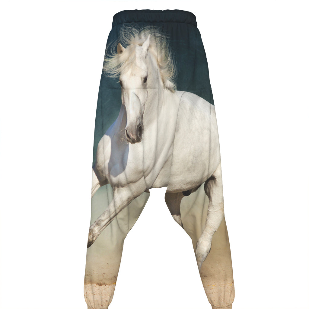 White Stallion Horse Print Hammer Pants