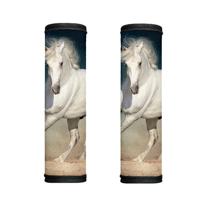 White Stallion Horse Print Handle Covers