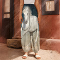 White Stallion Horse Print Harem Pants