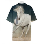 White Stallion Horse Print Hawaiian Shirt