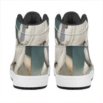White Stallion Horse Print High Top Leather Sneakers
