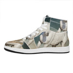 White Stallion Horse Print High Top Leather Sneakers