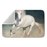 White Stallion Horse Print Indoor Door Mat