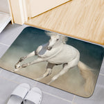 White Stallion Horse Print Indoor Door Mat