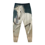 White Stallion Horse Print Jogger Pants