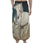 White Stallion Horse Print Lantern Pants