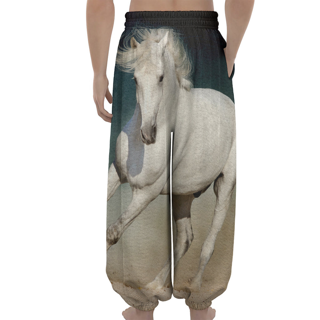 White Stallion Horse Print Lantern Pants