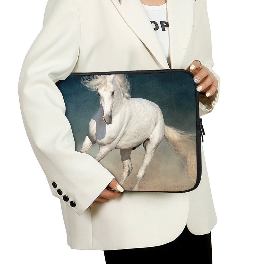 White Stallion Horse Print Laptop Sleeve