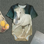 White Stallion Horse Print Men's Bodysuit