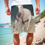 White Stallion Horse Print Men's Cargo Shorts