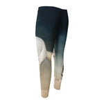 White Stallion Horse Print Men's Compression Pants