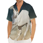White Stallion Horse Print Men's Deep V-Neck Shirt